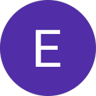 Violet circular profile icon with letter E in the middle