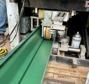 fabrication of seamless gutter using a portable machine