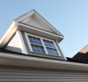Gable dormer on a sloped residential roof